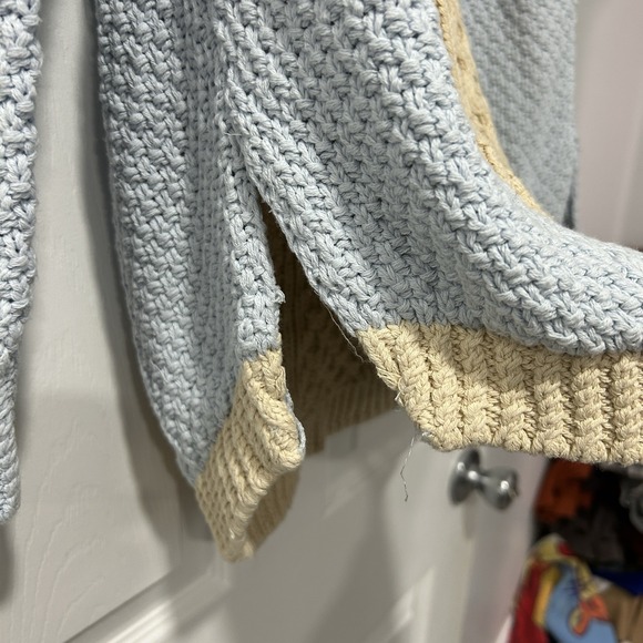 LL Bean Signature Womens Size L Beige Fisherman Cable Knit Sweater 100% Cotton - Picture 5 of 10